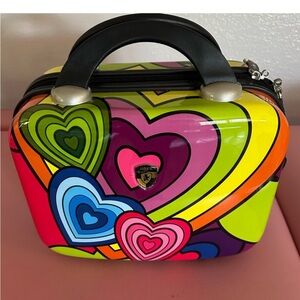 NWOT Heys America Britto Rainbow Hearts Makeup Carryon Hard Shell Case $400 MSRP